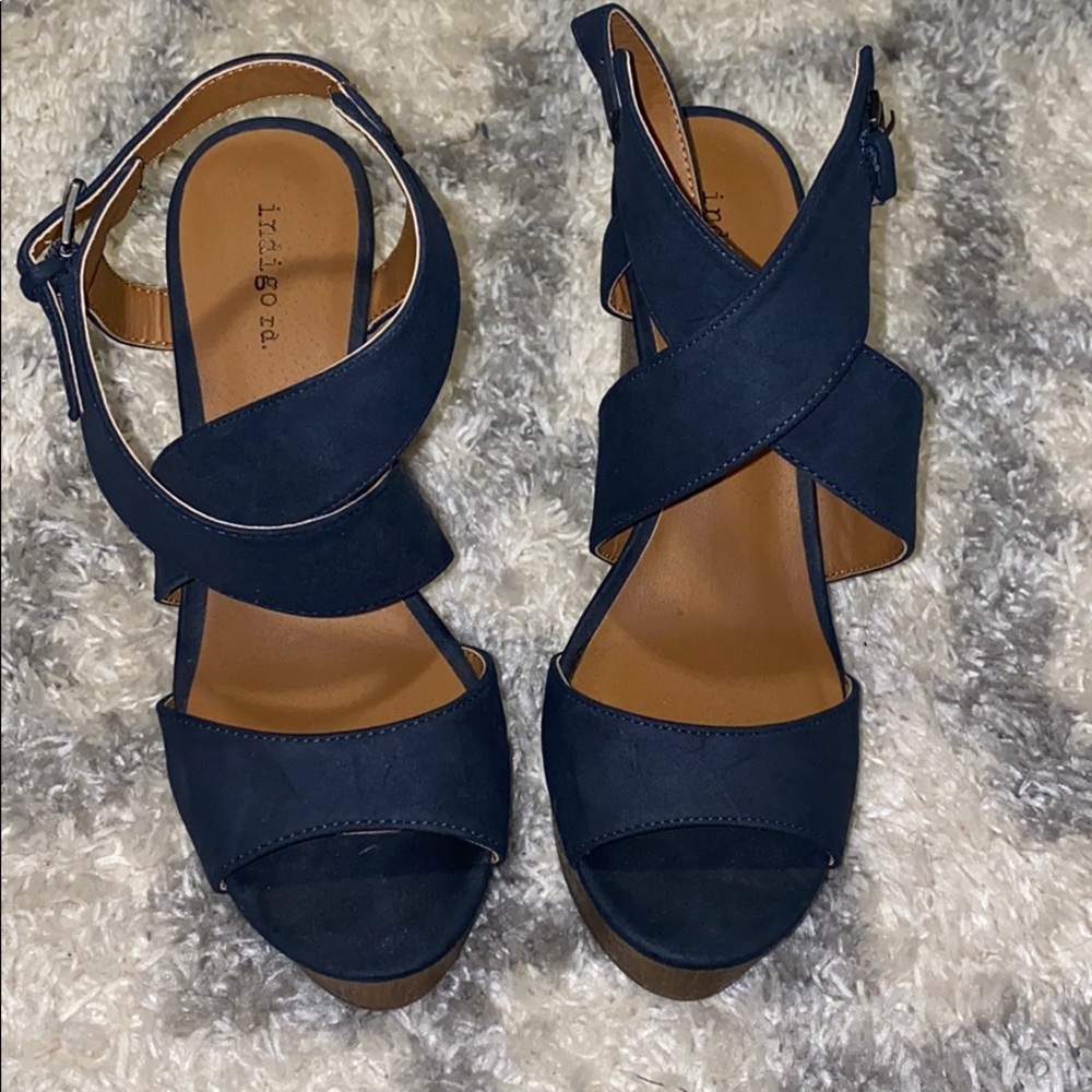 Navy Blue Wedges
